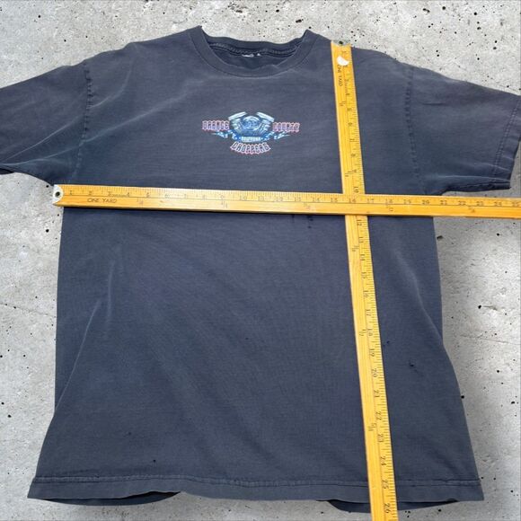 Vintage Orange County Choppers New York Eagle Biker T-Shirt Black Distressed - Picture 12 of 12